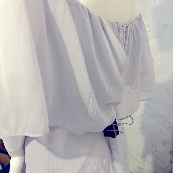 NWOT Lavender Strapless/On/Off Shoulder Maxi Dress Chiffon Full-Length Gown Sz.M - Picture 6 of 12